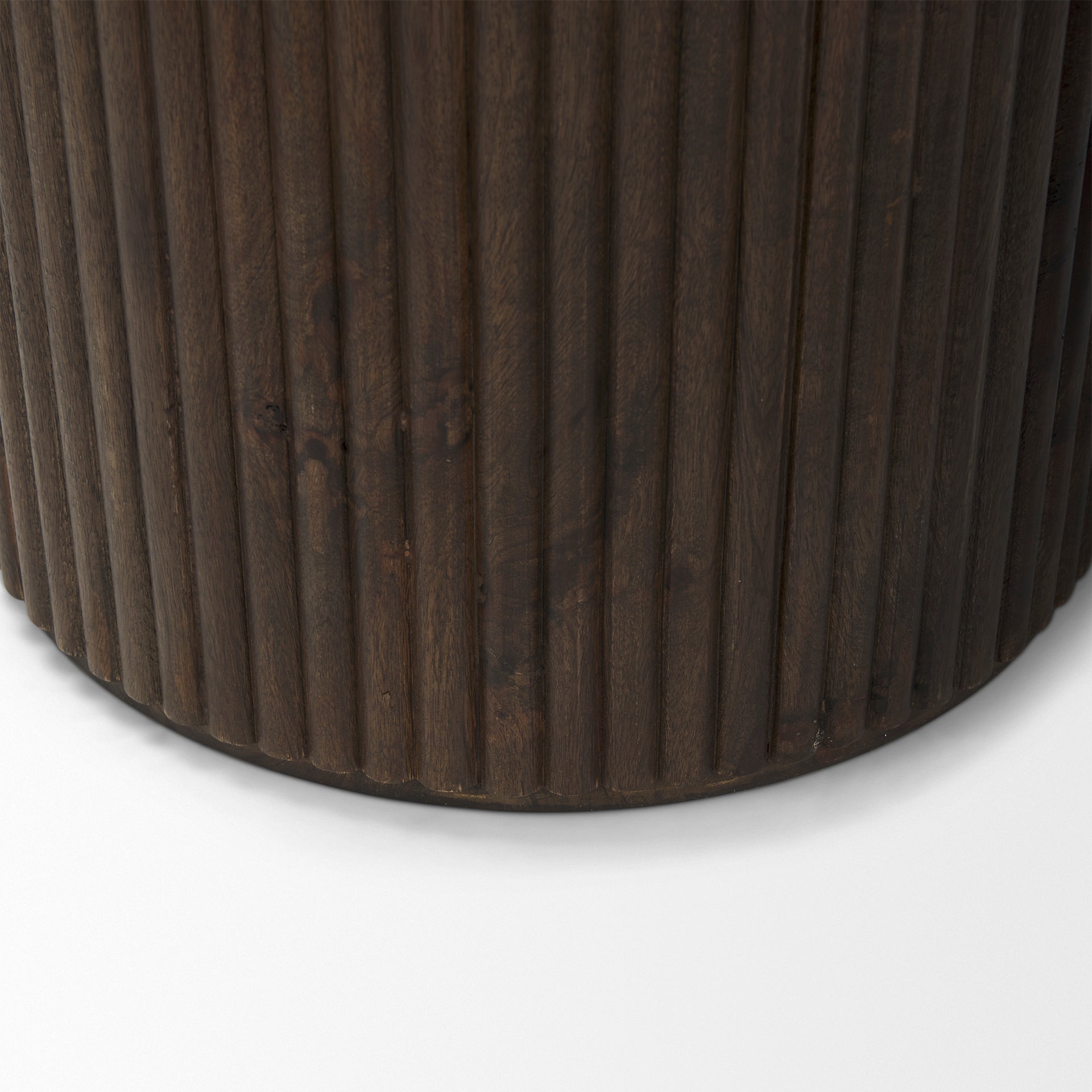 Terra Wood Fluted Round Side Table
