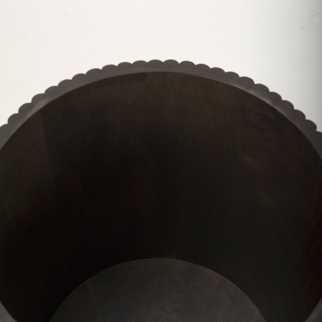 Terra Wood Fluted Round Side Table