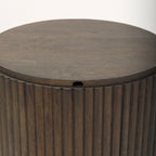 Terra Wood Fluted Round Side Table