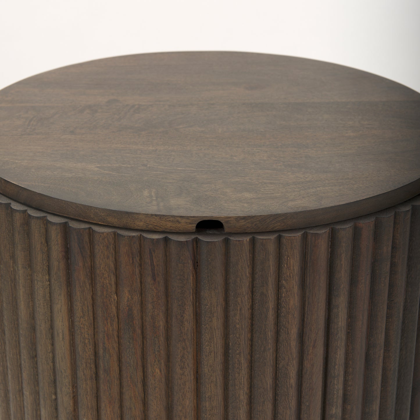 Terra Wood Fluted Round Side Table