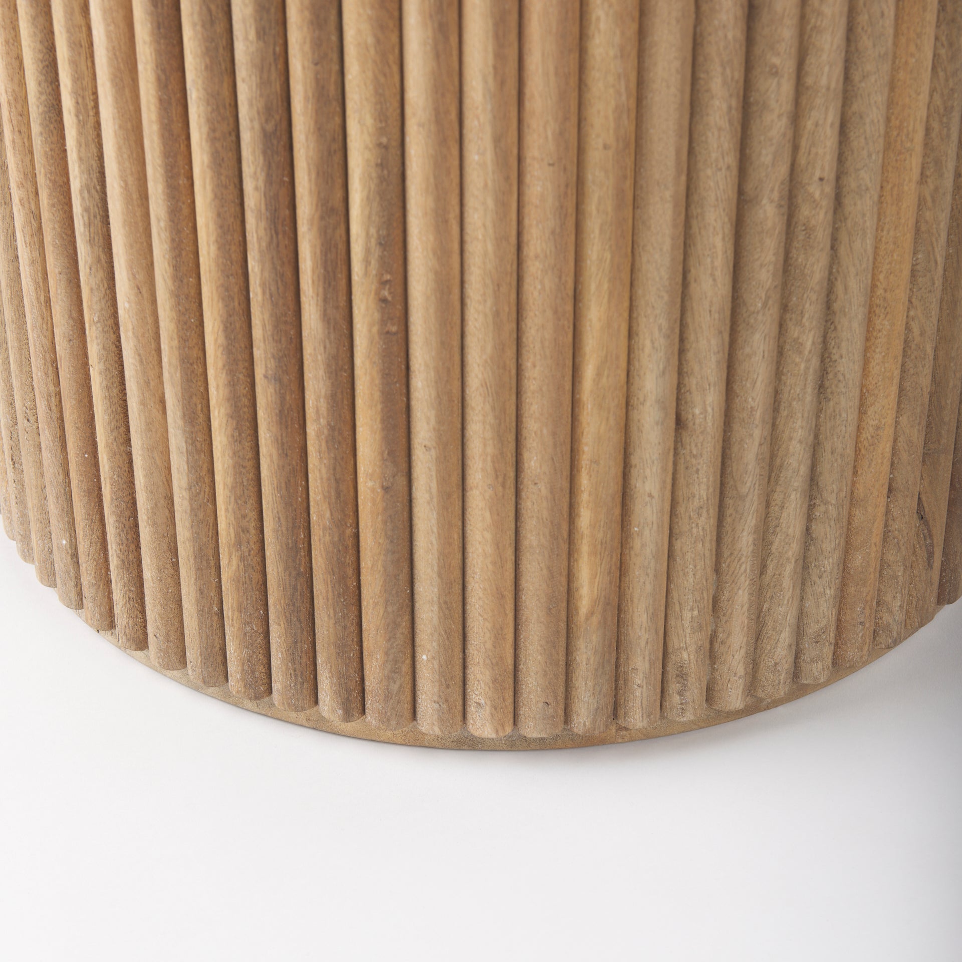 Terra Wood Fluted Round Side Table