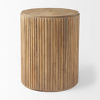 Terra Wood Fluted Round Side Table