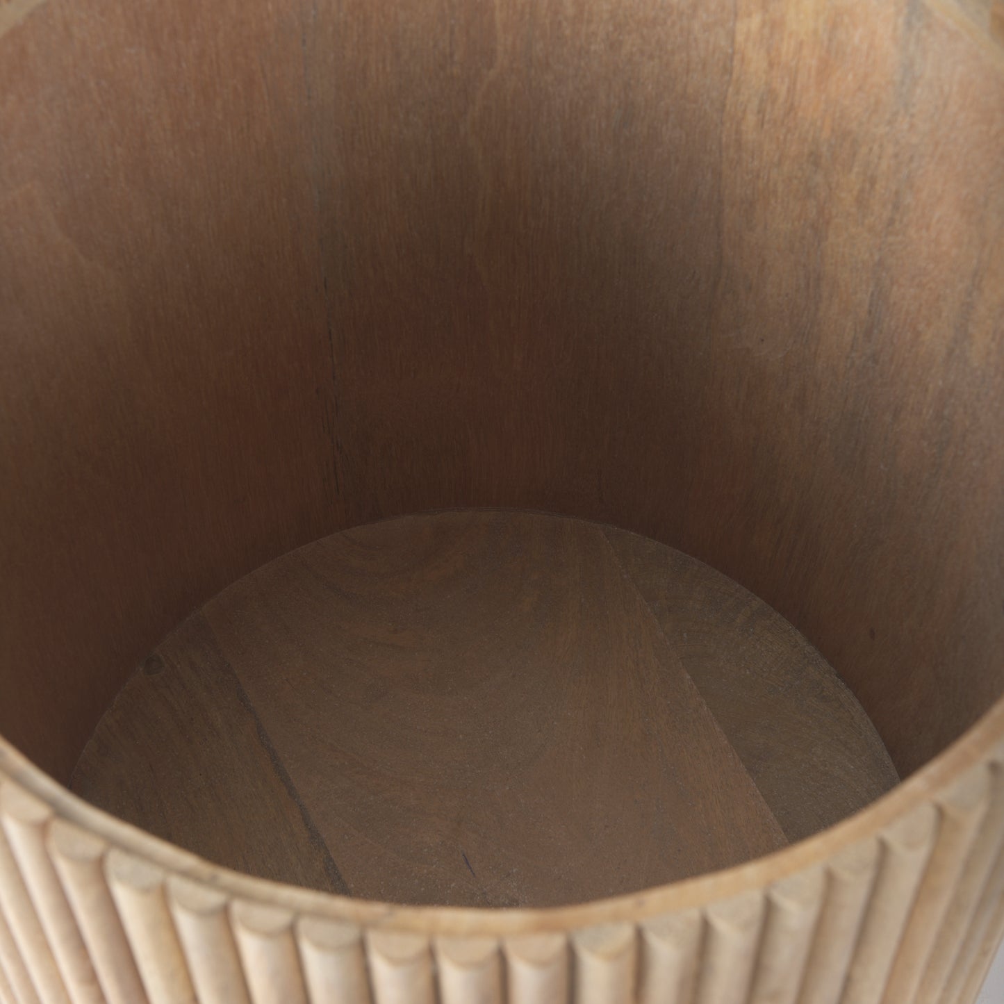 Terra Wood Fluted Round Side Table