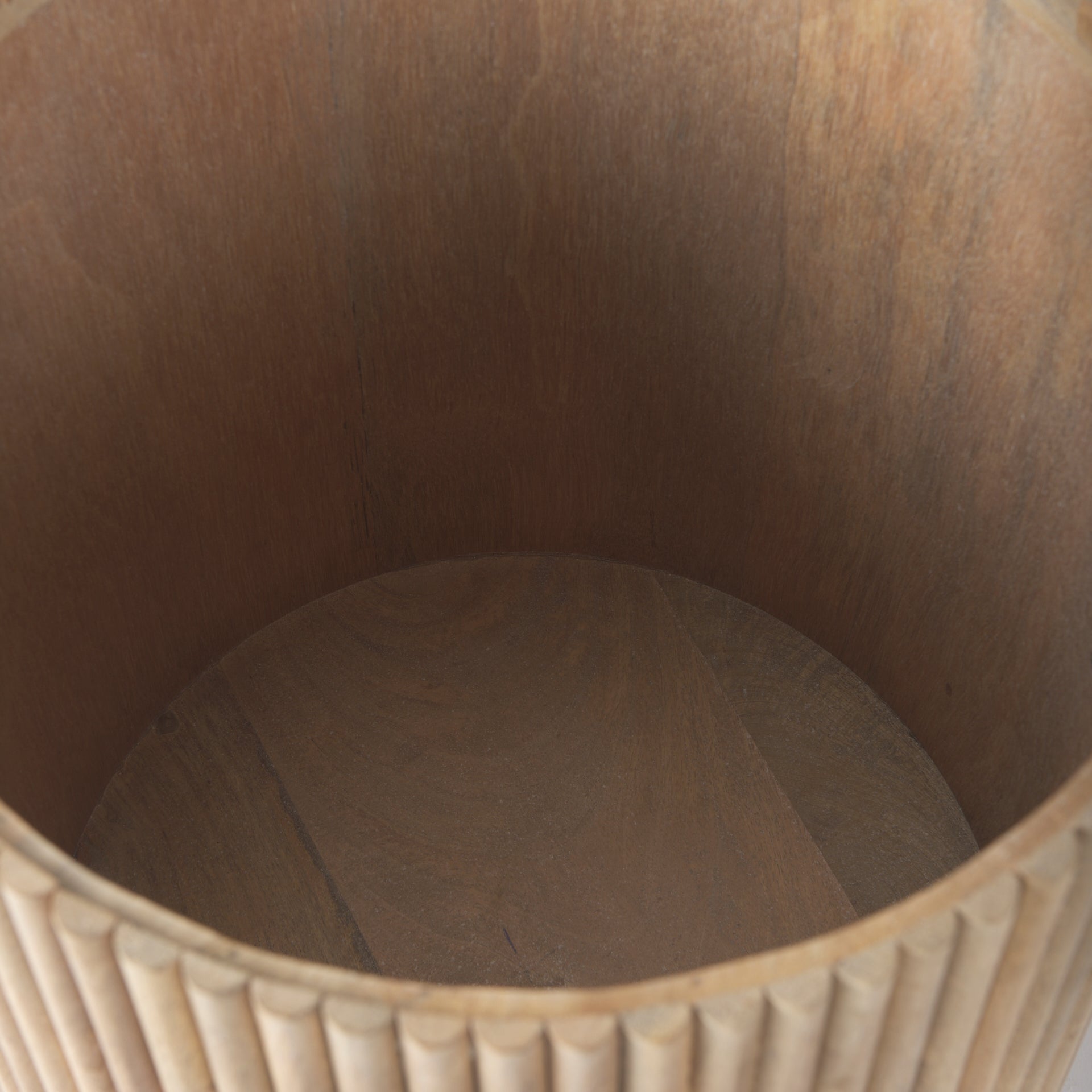 Terra Wood Fluted Round Side Table