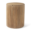 Terra Wood Fluted Round Side Table