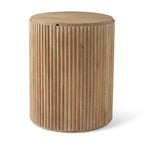 Terra Wood Fluted Round Side Table