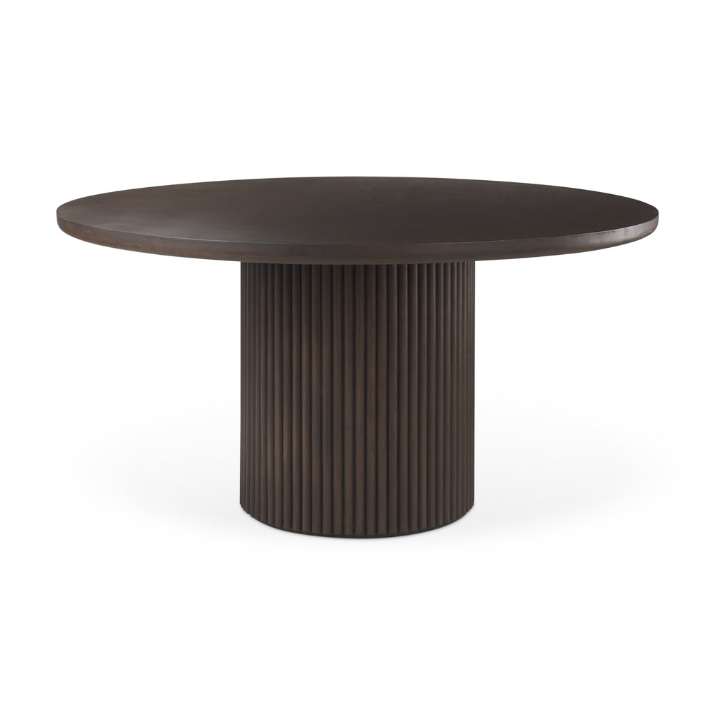 Terra Wood Round Fluted Dining Table
