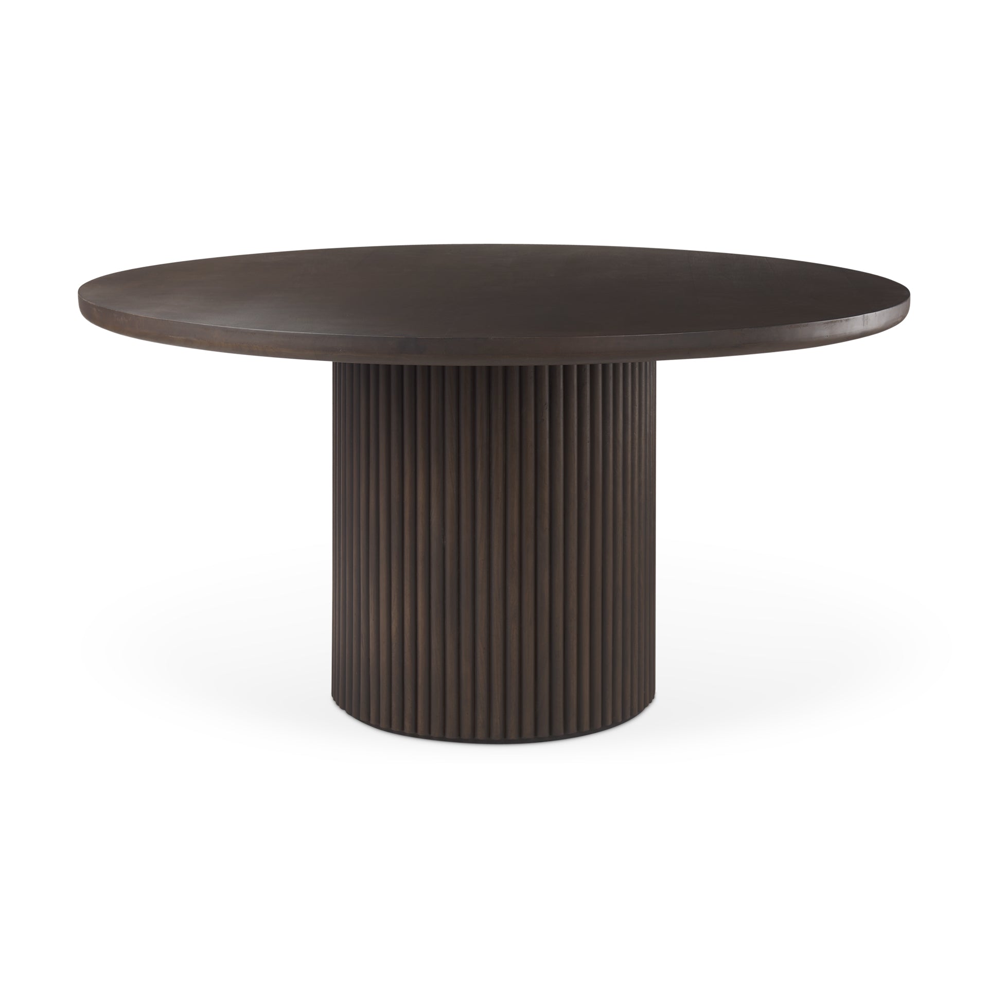 Terra Wood Round Fluted Dining Table