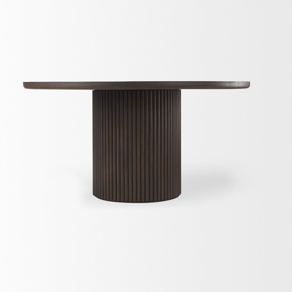 Terra Wood Round Fluted Dining Table