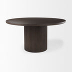 Terra Wood Round Fluted Dining Table