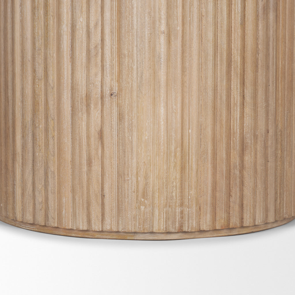 Terra Wood Round Fluted Dining Table