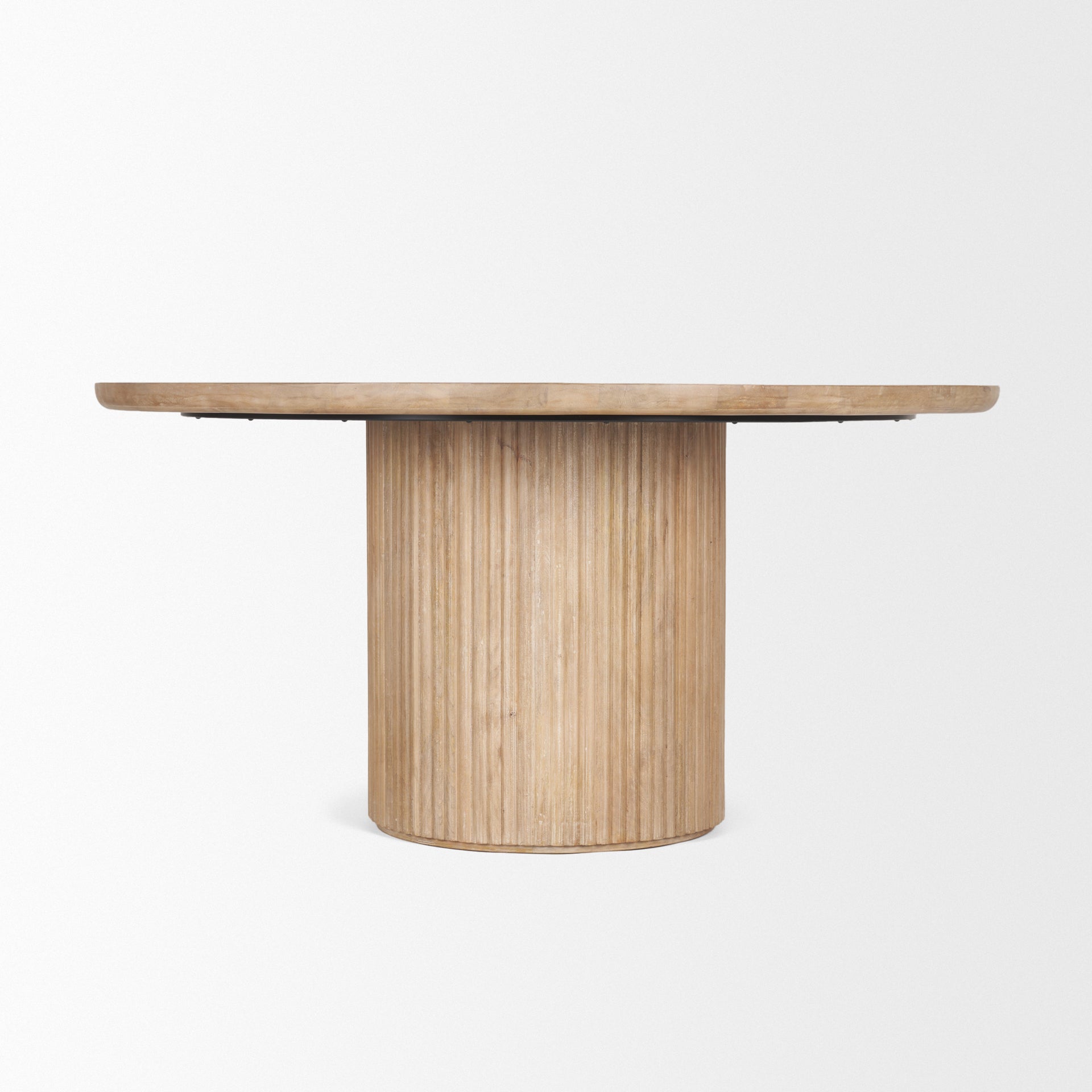 Terra Wood Round Fluted Dining Table