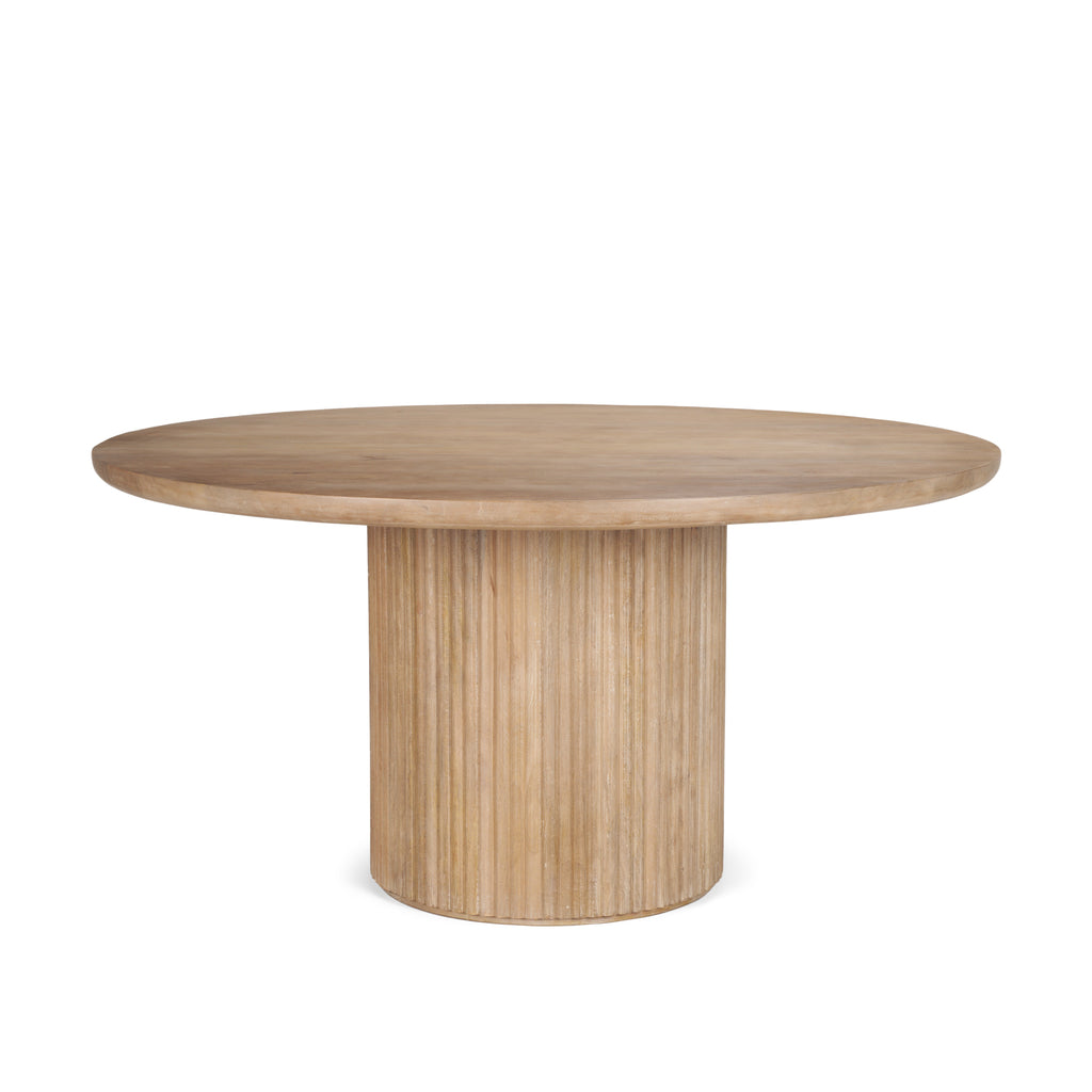 Terra Wood Round Fluted Dining Table