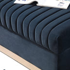 Contemporary Vertical Tufted Velvet Sofa Loveseat, Black.