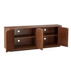 Sideboard Storage Cabinet TV Stand with wave pattern Buffet Cabinet Wooden Vertical Striped Cabinet for Kitchen/Bedroom/Entryway. Walnut, 64''W x 15''D x 24''H.