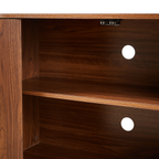 Sideboard Storage Cabinet TV Stand with wave pattern Buffet Cabinet Wooden Vertical Striped Cabinet for Kitchen/Bedroom/Entryway. Walnut, 64''W x 15''D x 24''H.