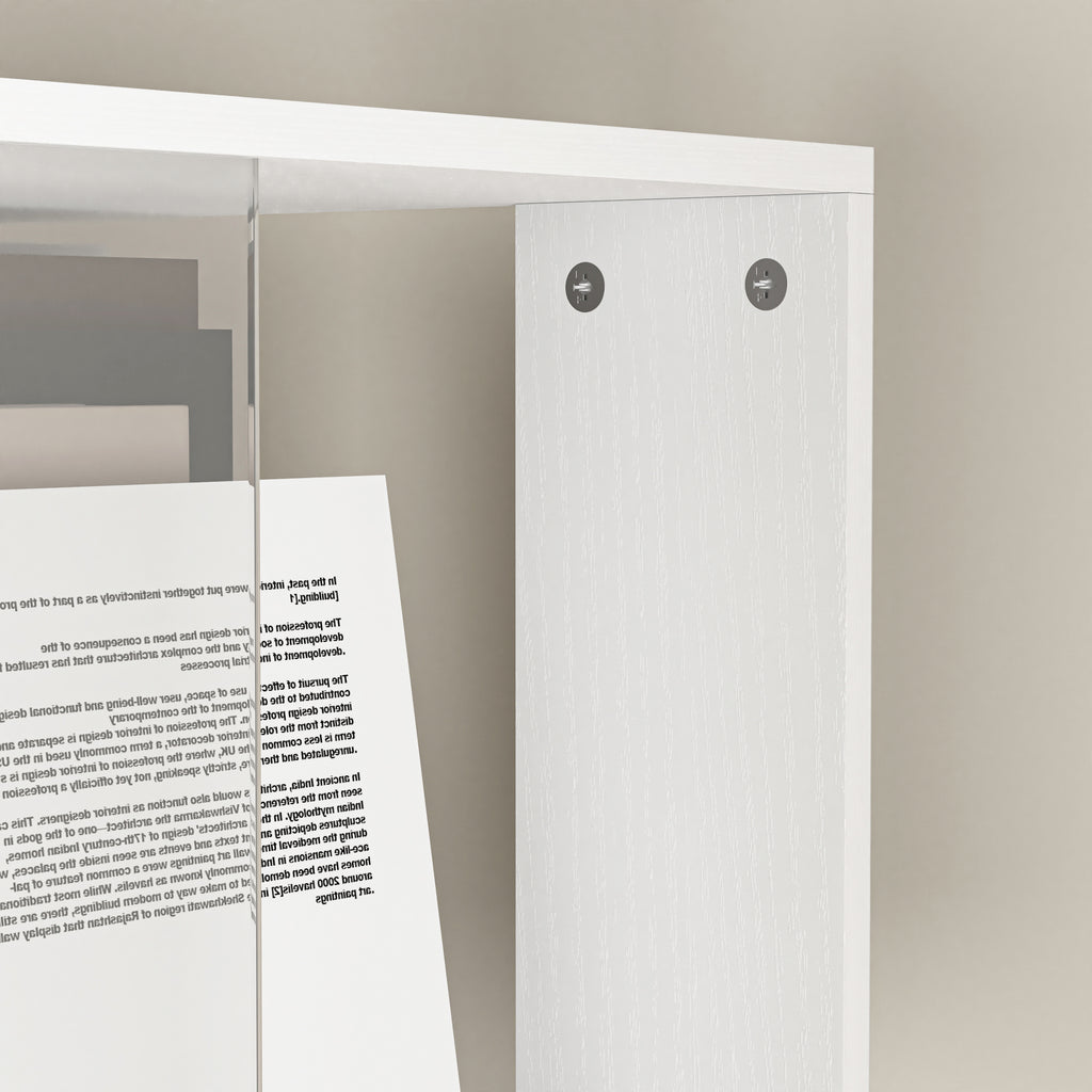 5 tier Rotating Bookshelf, Floor Rack Simple Bookcase with Acrylic plate Student Multi-Function Creative Bookshelf for Living Room with anti-toppling base