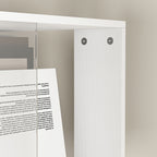 5 tier Rotating Bookshelf, Floor Rack Simple Bookcase with Acrylic plate Student Multi-Function Creative Bookshelf for Living Room with anti-toppling base