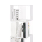 5 tier Rotating Bookshelf, Floor Rack Simple Bookcase with Acrylic plate Student Multi-Function Creative Bookshelf for Living Room with anti-toppling base