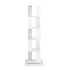 5 tier Rotating Bookshelf, Floor Rack Simple Bookcase with Acrylic plate Student Multi-Function Creative Bookshelf for Living Room with anti-toppling base