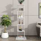 5 tier Rotating Bookshelf, Floor Rack Simple Bookcase with Acrylic plate Student Multi-Function Creative Bookshelf for Living Room with anti-toppling base