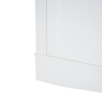 Modern White TV Console, 67' Width TV Stand, Glass Doors & Storage Drawers, Adjustable Shelves