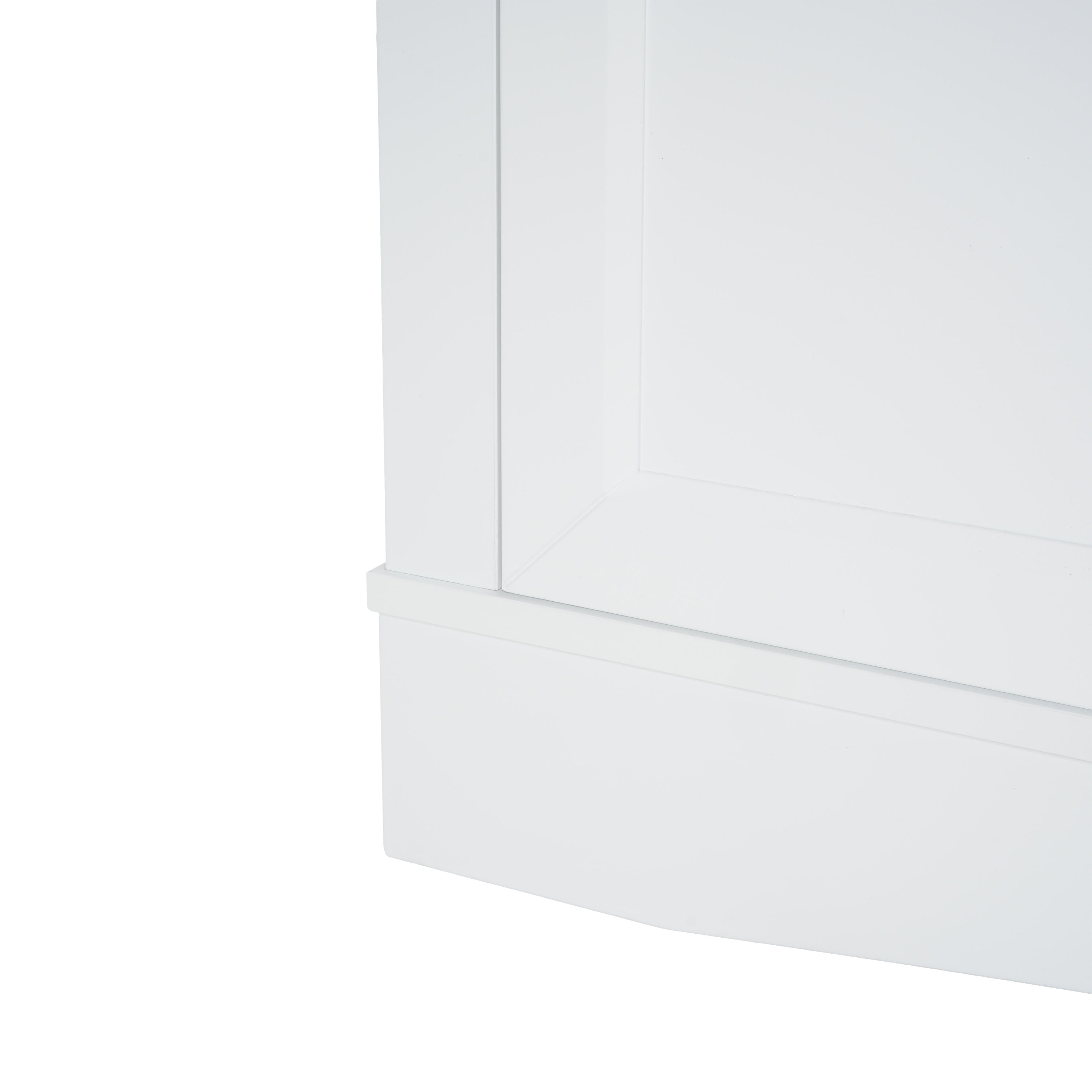 Modern White TV Console, 67' Width TV Stand, Glass Doors & Storage Drawers, Adjustable Shelves