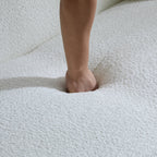 Coral 82' Curved Sofa 3-Seater for Living Rooms and Bedrooms, White Fabric Sofa