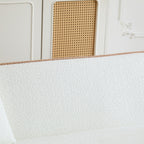 Coral 82' Curved Sofa 3-Seater for Living Rooms and Bedrooms, White Fabric Sofa