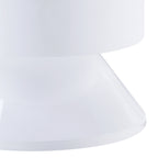 White High Gloss and Natural 1-drawer Drum Nightstand