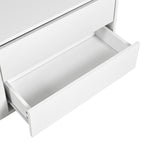 ON-TREND Modern TV Stand with Fluted Glass Door for TVs Up to 100, Media Console with Sliding Door & 2 Drawers, Free-Combination Entertainment Center with LED Light for Living Room, Bedroom, White