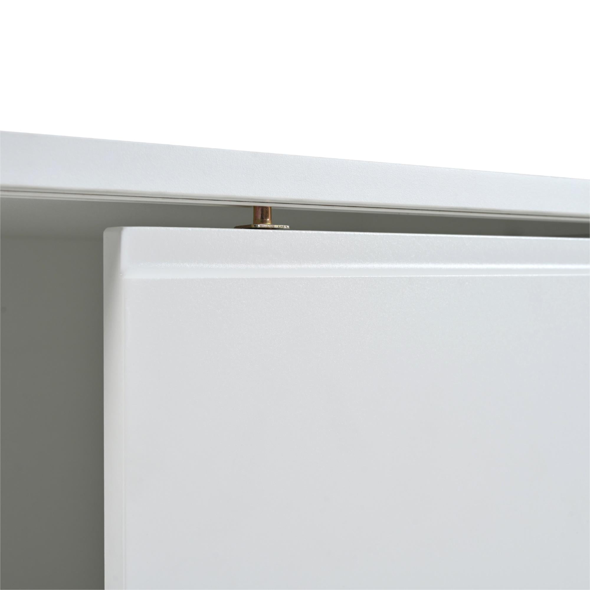 ON-TREND Modern TV Stand with Fluted Glass Door for TVs Up to 100, Media Console with Sliding Door & 2 Drawers, Free-Combination Entertainment Center with LED Light for Living Room, Bedroom, White