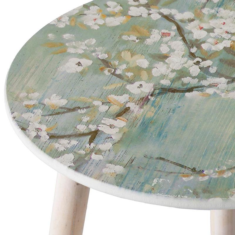 Contemporary White and Blue MDF Side Tables Set of 2.