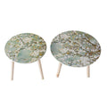 Contemporary White and Blue MDF Side Tables Set of 2.