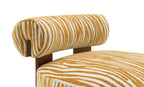 Contemporary Style 1pc Accent Chair Cylindrical Backrest High Density Foam Zebra Strip Fabric Yellow Finish Primary Living Room Accent Chair