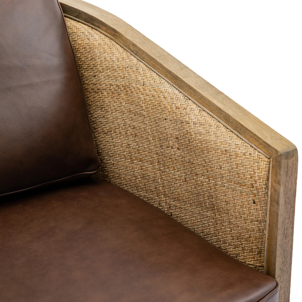 COOLMORE Swivel Barrel Chair, Comfy Round Accent Sofa Chair for Living Room, 360 Degree Swivel Barrel Club Chair, Leisure Arm Chair for Nursery, Hotel, Bedroom, Office, Lounge (Brown Boucle)