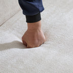 Coral 82' Curved Sofa 3-Seater for Living Rooms and Bedrooms in Beige Fabric Sofa