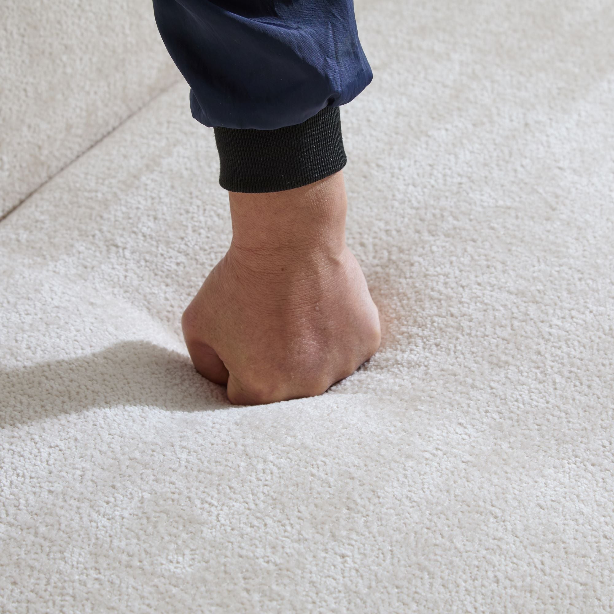 Coral 82' Curved Sofa 3-Seater for Living Rooms and Bedrooms in Beige Fabric Sofa