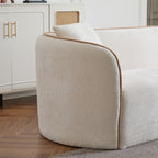 Coral 82' Curved Sofa 3-Seater for Living Rooms and Bedrooms in Beige Fabric Sofa