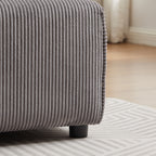 Multi-Module Combination Style Modern Minimalist Corduroy Sofa with 2 Comfort Cushions and USB & C Charging Ports for Living Room
