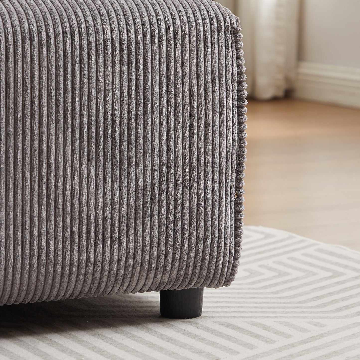 Multi-Module Combination Style Modern Minimalist Corduroy Sofa with 2 Comfort Cushions and USB & C Charging Ports for Living Room