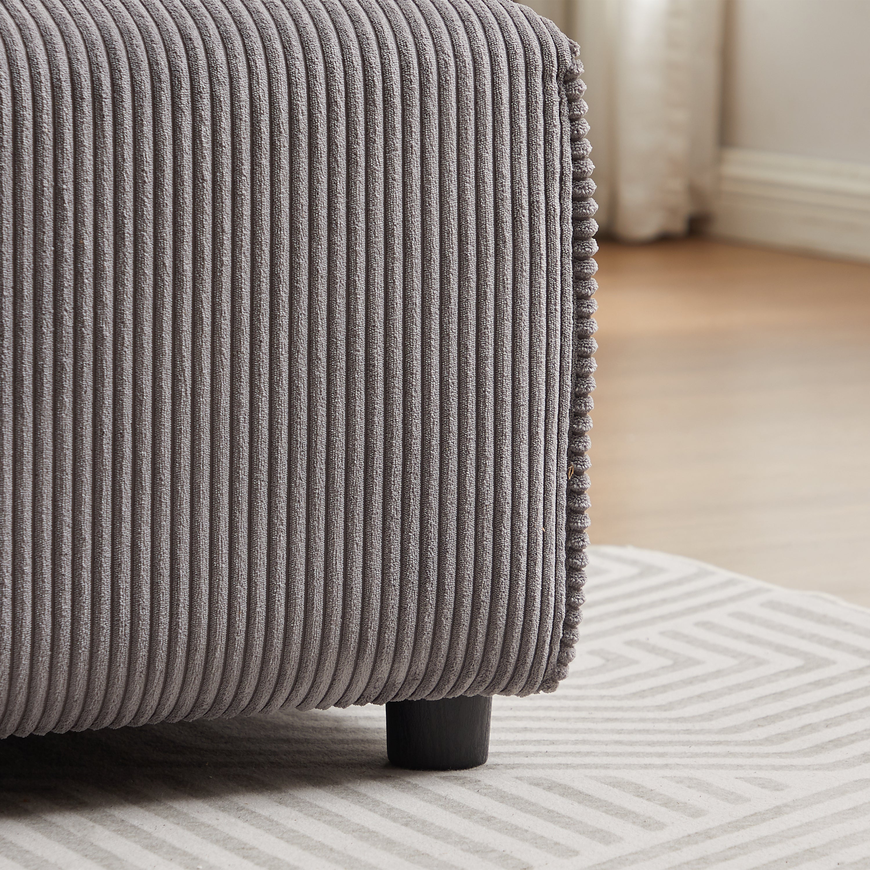 Multi-Module Combination Style Modern Minimalist Corduroy Sofa with 2 Comfort Cushions and USB & C Charging Ports for Living Room