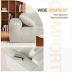 Belfin Modular Sectional Sofa, Convertible Tofu Block Sofa Floor Sofa Bed Armrest Comfy Sofa Bed Compressed Sofa Compression Sofa for Living Room Bedroom - Chenille Fabric (Cream) Sectional Sofa