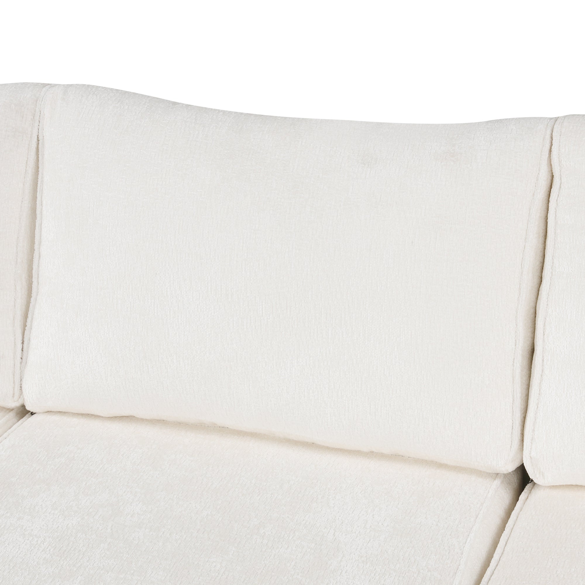 112.2" Sectional Sofa Pull-out Sofa Bed Sleeper with a Storage Ottoman,Three Pillows and Charging Devices for Living Room, Cream