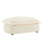 Cream Corduroy Koala Ottoman with Luxurious Design.