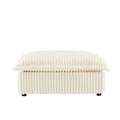 Cream Corduroy Koala Ottoman with Luxurious Design.