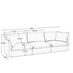 Slipcovered Sofa Couch, Modern 3 Seater Sofa with Suppleness Armrests,Deep Seat Sofa with Soft Multiple Big Pillows, Comfy Couch for Living Room, Apartment,Cream Corduroy Fabric