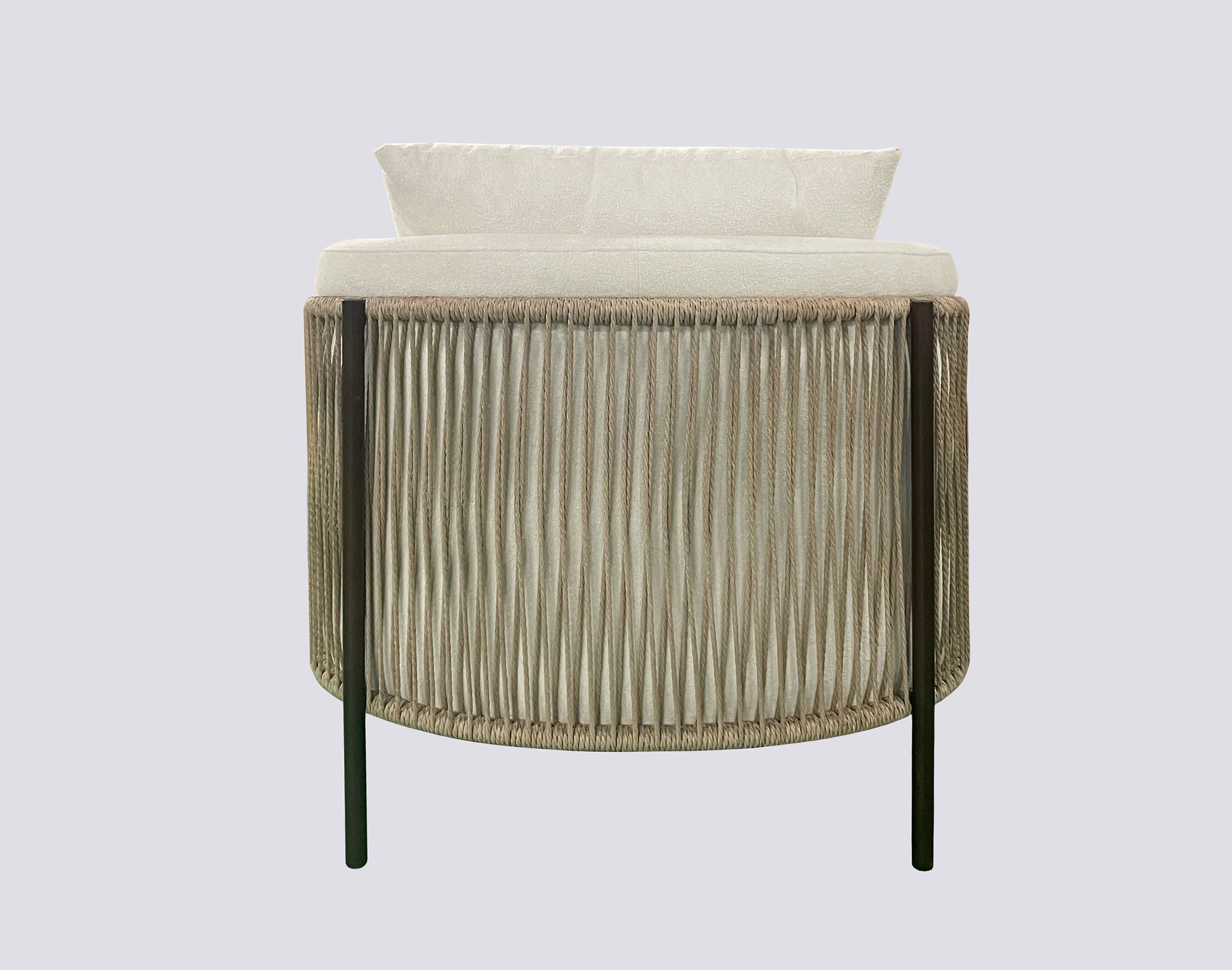 Accent Chair with Rope Designed Exterior