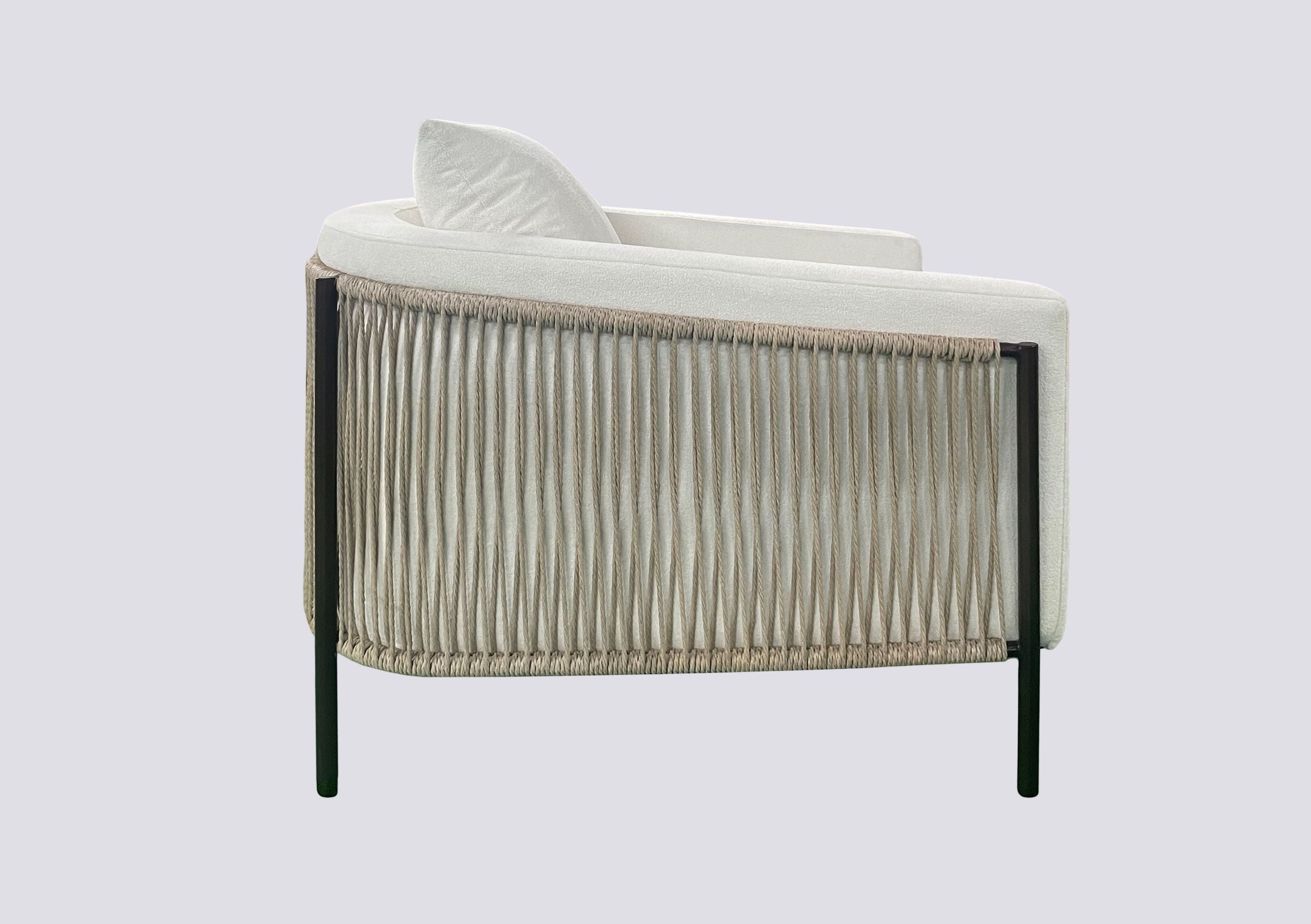 Accent Chair with Rope Designed Exterior