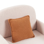 Furniture Style 2 in 1 Pet Friendly Fluffy Fabric Sherpa Upholstered Leisure Armchair with Lumbar Pillow for Living Room Bedroom Home and Office, Cream White